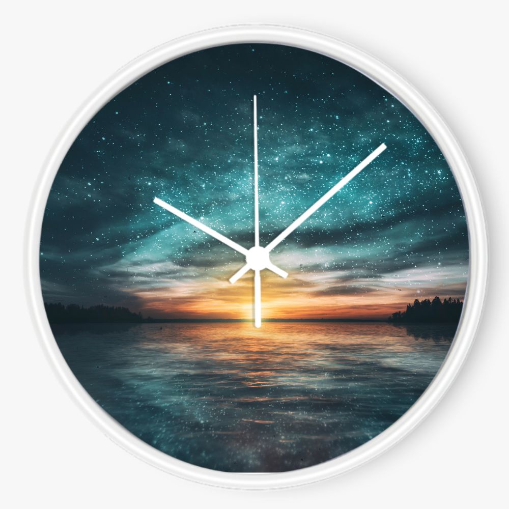 Starry Night Sunset 10 inch wall clock