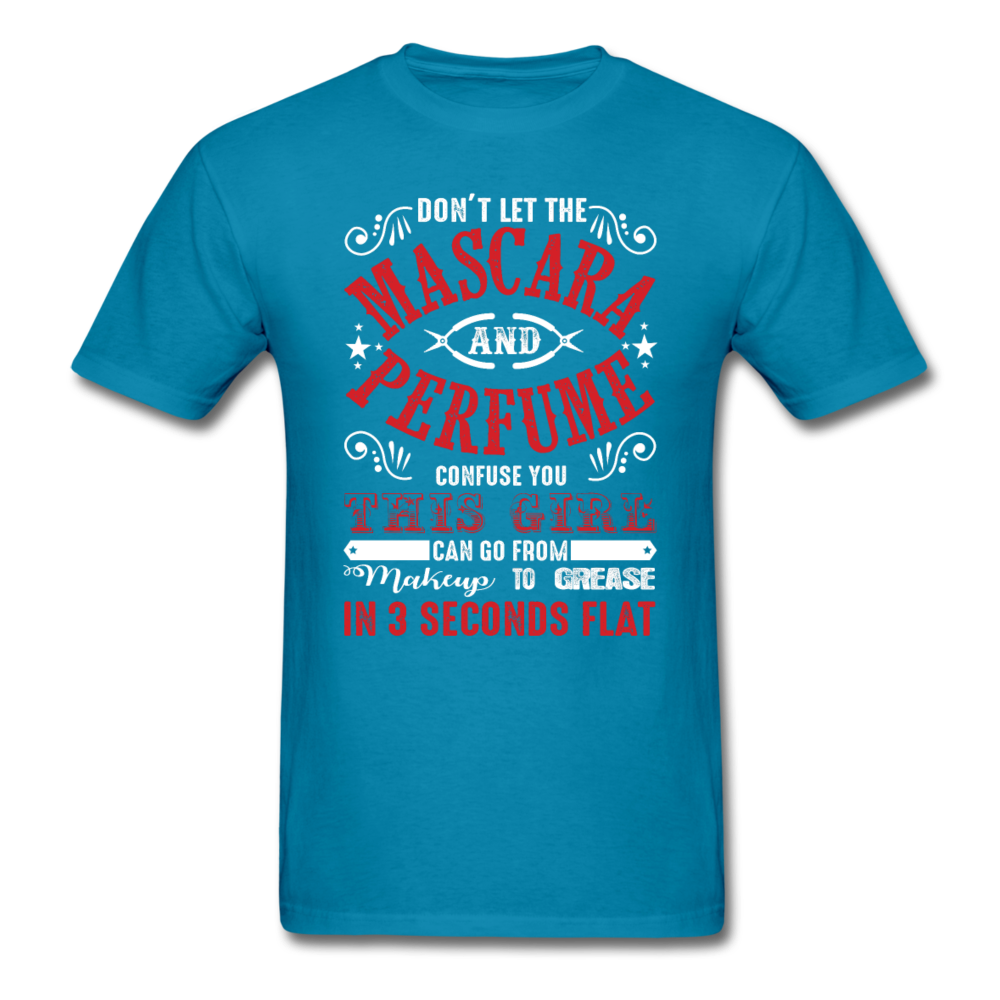 Mascara to Grease Girl Mechanic Men's T-Shirt - turquoise