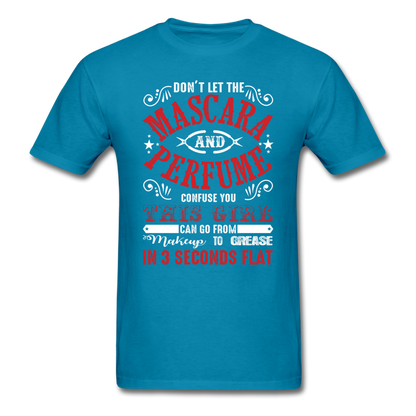 Mascara to Grease Girl Mechanic Men's T-Shirt - turquoise