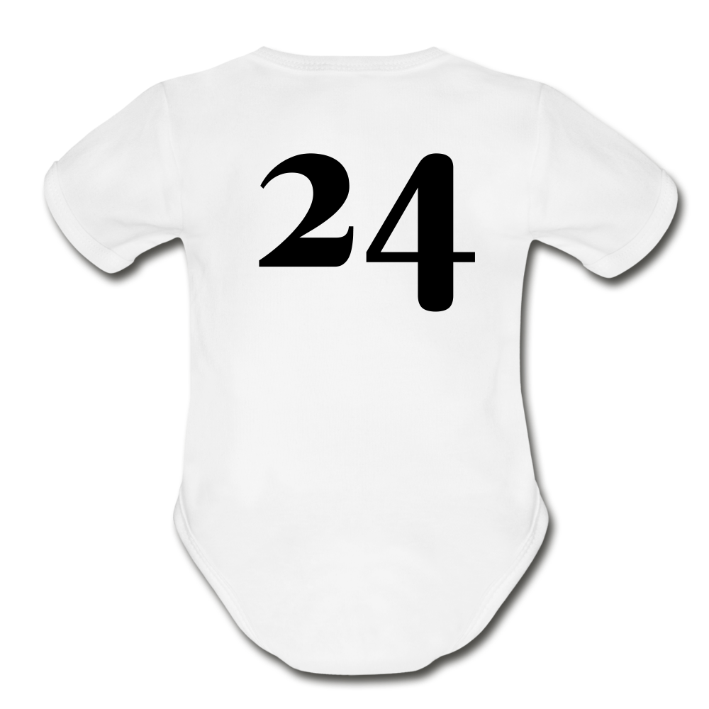 Blue Race Car Super Modified Car Art Organic Short Sleeve Baby Bodysuit - white
