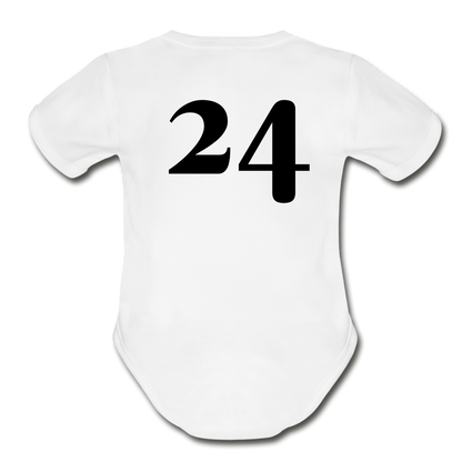 Blue Race Car Super Modified Car Art Organic Short Sleeve Baby Bodysuit - white