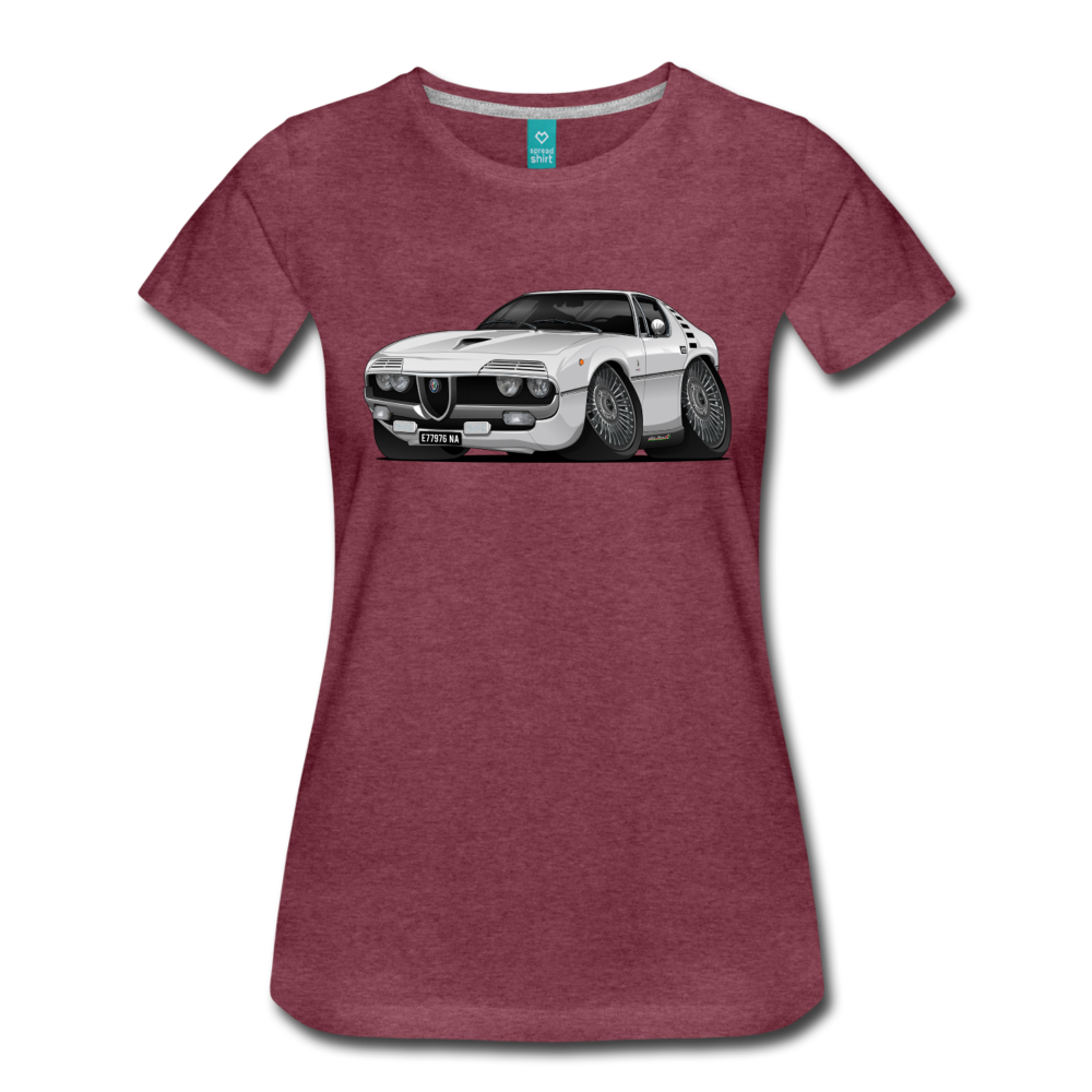 1971 Alfa Romeo Montreal Women’s Premium T-Shirt - heather burgundy