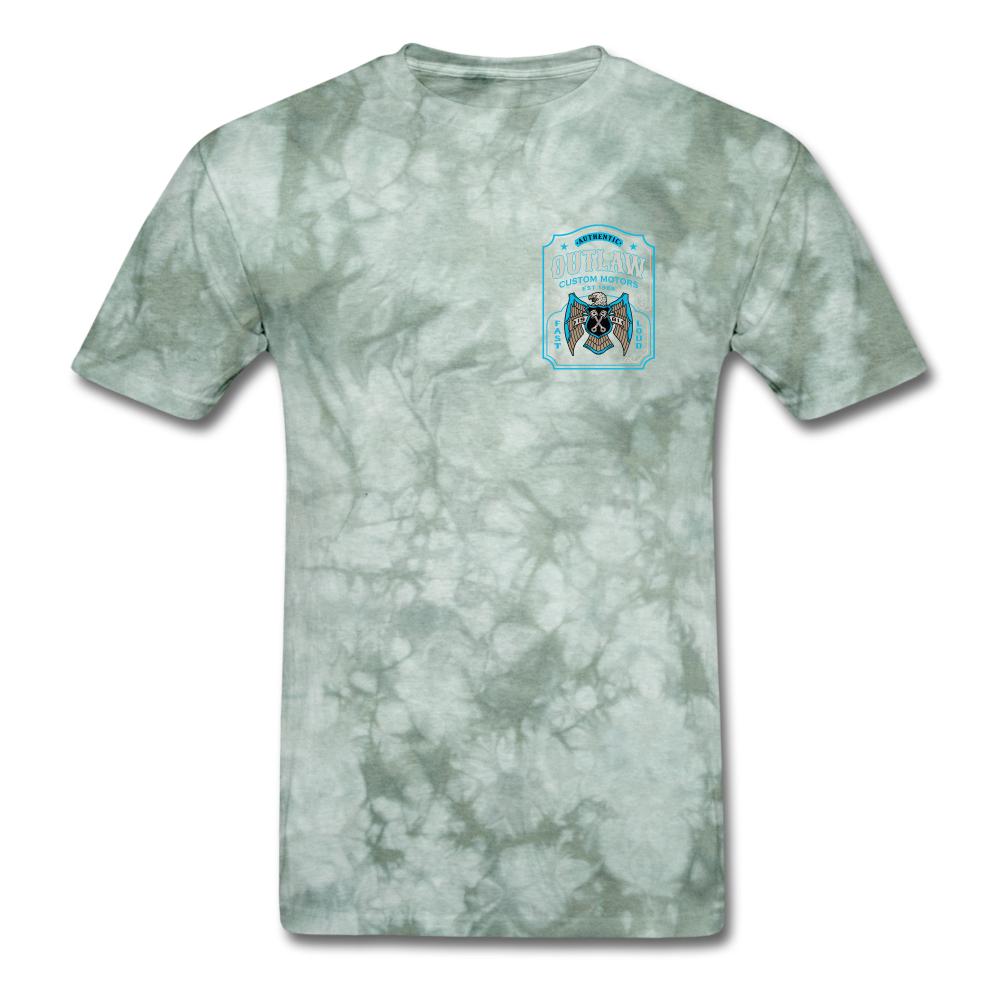 Outlaw Custom Motors Fast Loud Mens T-Shirt - military green tie dye