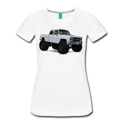 White Chevrolet 4x4 Crew Cab Pickup Truck Women’s Premium T-Shirt - white