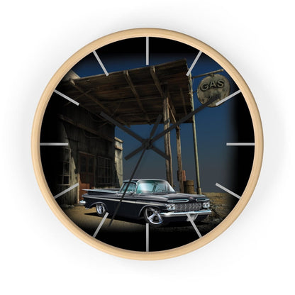 1959 El Camino Old Gas Station Wall clock