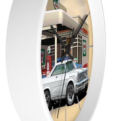1965 Galaxie Gas Station muscle car art Wall clock