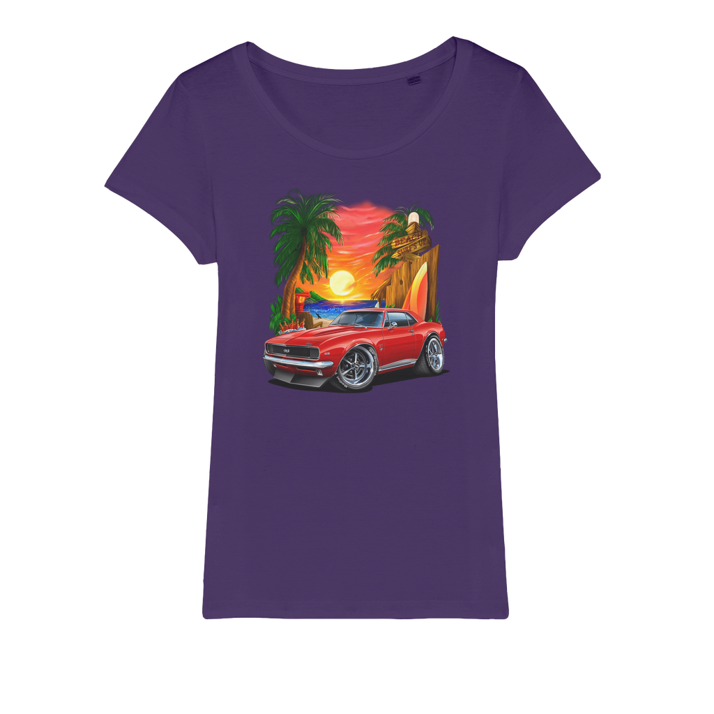 1967 Camaro SS Margaritaville Beach Car Art Organic Jersey Womens T-Shirt