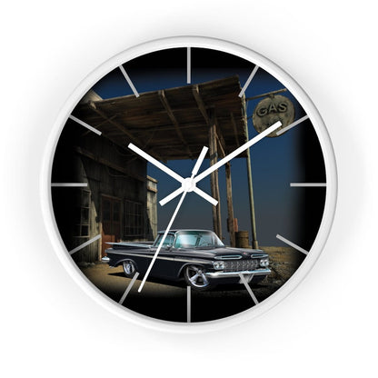 1959 El Camino Old Gas Station Wall clock
