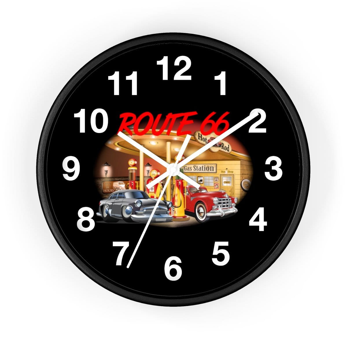 Numbered Route 66 Wall clock