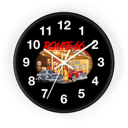 Numbered Route 66 Wall clock