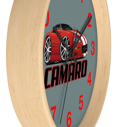 4th Generation Camaro Red White Stripes Wall clock