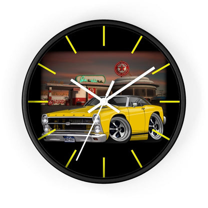 1967 Fairlane Gas Station Route 66 Wall clock