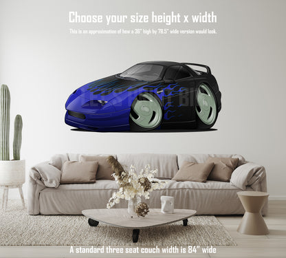 Car Art 4th Generation Camaro Flames Hot Rod Cartoon Wall Decal