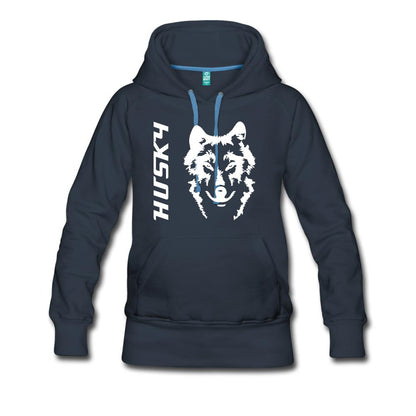 Siberian Husky Women’s Premium Hoodie - navy