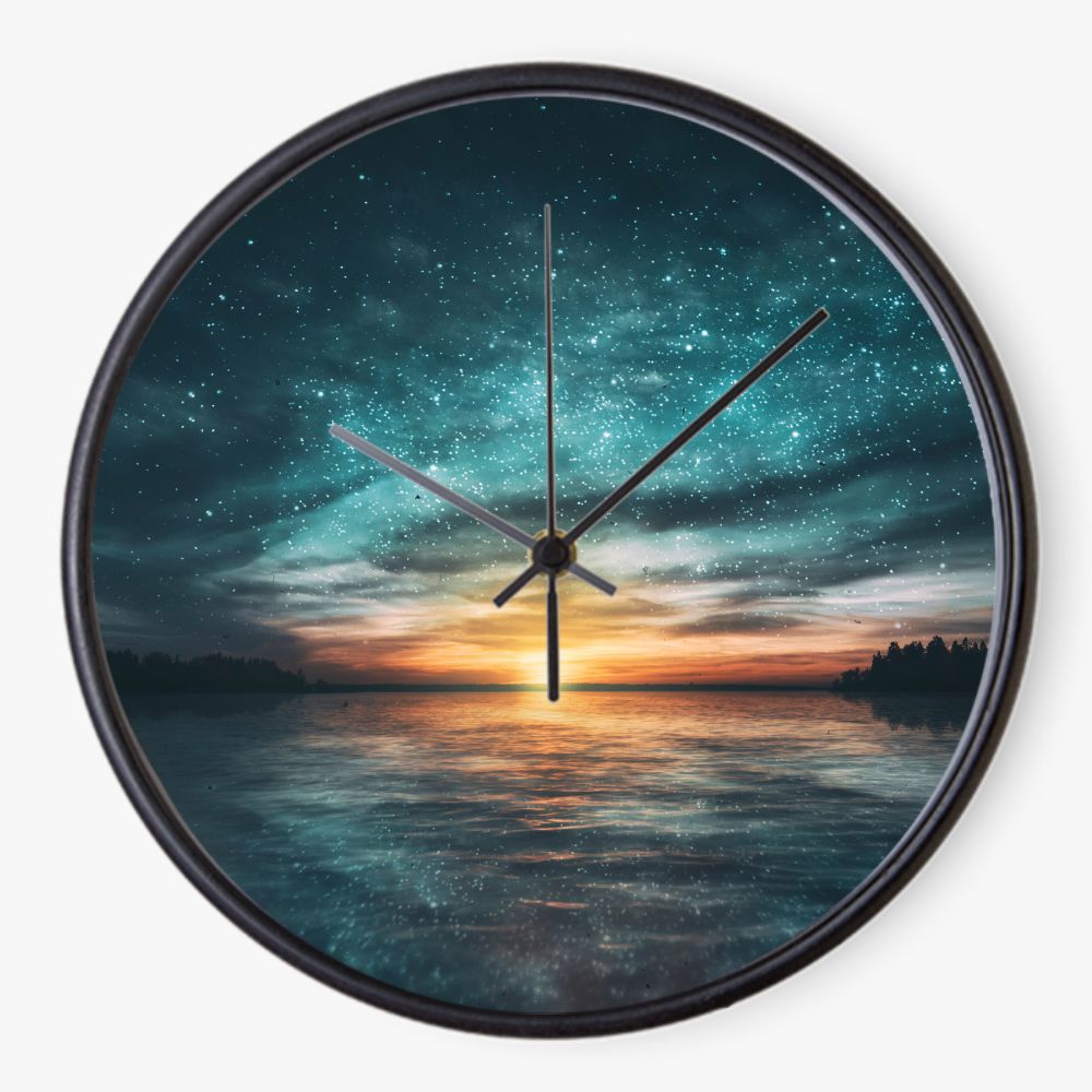 Starry Night Sunset 10 inch wall clock