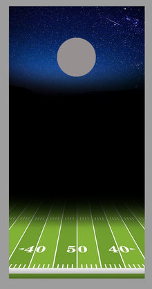 50 Yard Line Night Sky Football Field Corn hole Wraps Decals