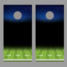 50 Yard Line Night Sky Football Field Corn hole Wraps Decals
