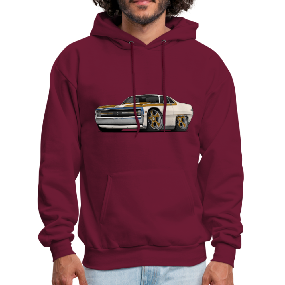 1970 Chrysler 300 Hurst Car Art Men's Hoodie - burgundy