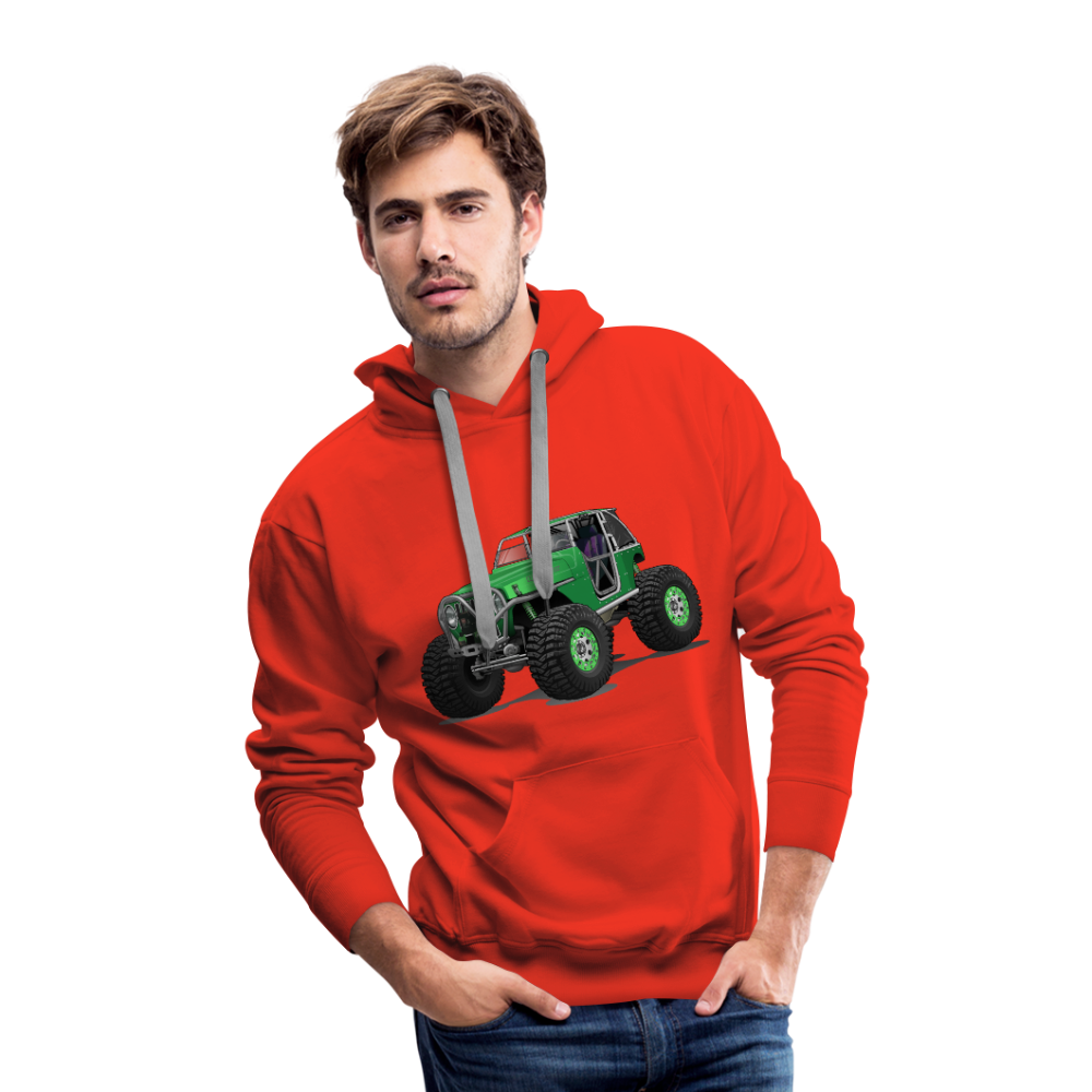 Green Jeep Rocktoy Rock Climber Car Art Men’s Premium Hoodie - red