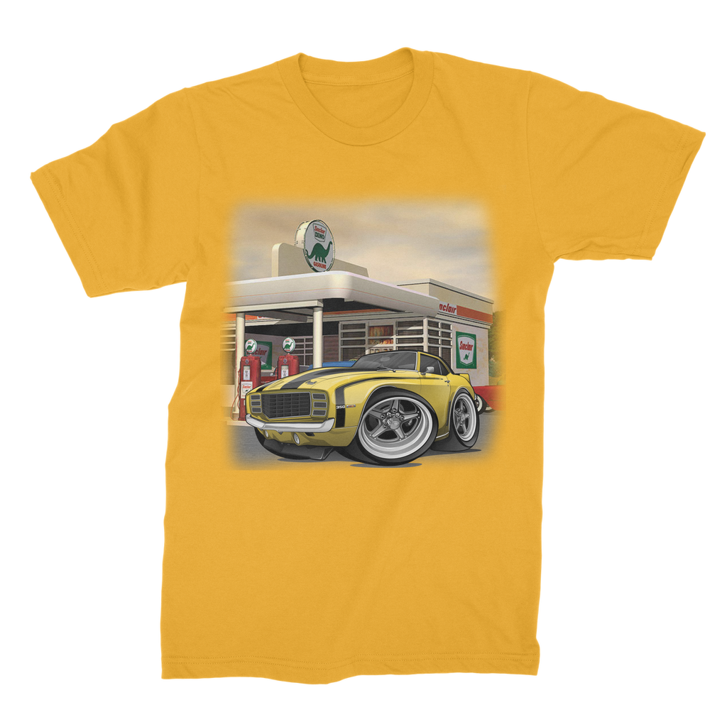 1st Generation Camaro Yellow Gas Station 2 Premium Jersey Men's T-Shirt