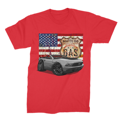 Convertible Mustang Route 66 Premium Jersey Men's T-Shirt