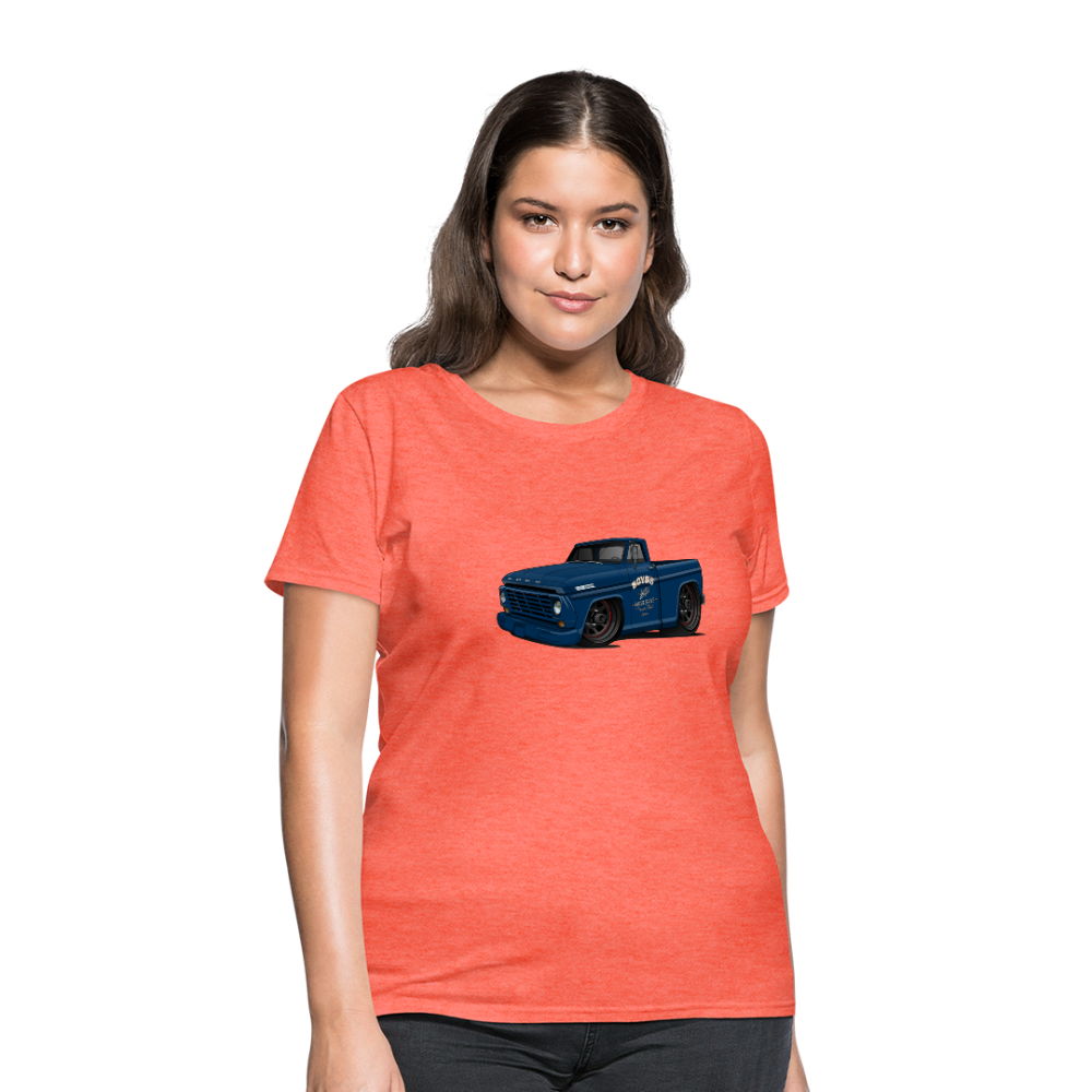 1967 Blue Ford F-100 Women's T-Shirt - heather coral
