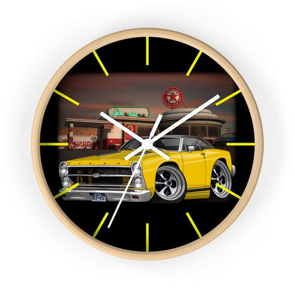 1967 Fairlane Gas Station Route 66 Wall clock