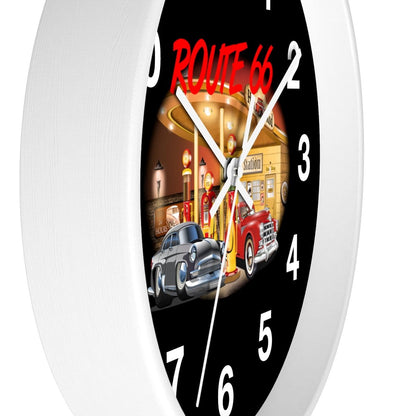 Numbered Route 66 Wall clock
