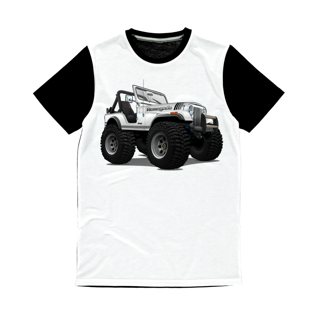 1980 Jeep CJ5 Renegade 4x4 Classic Sublimation Panel T-Shirt