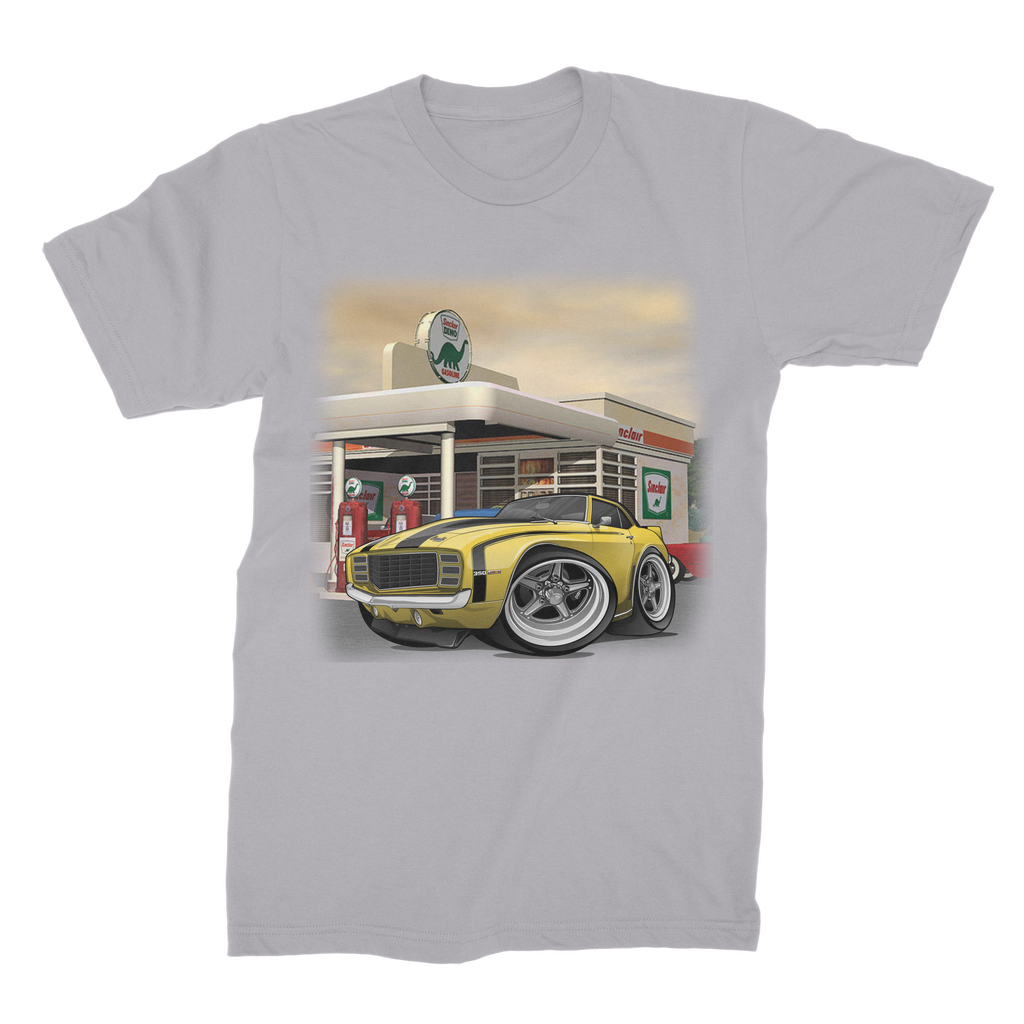 1st Generation Camaro Yellow Gas Station 2 Premium Jersey Men's T-Shirt