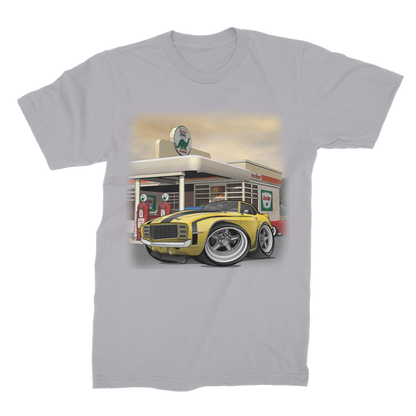 1st Generation Camaro Yellow Gas Station 2 Premium Jersey Men's T-Shirt