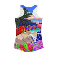 Serenity Beach Banner Design Women Performance Tank Top