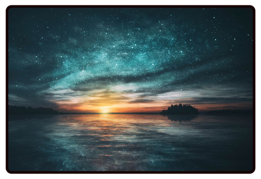 Starry Night Sunset Desk Mat