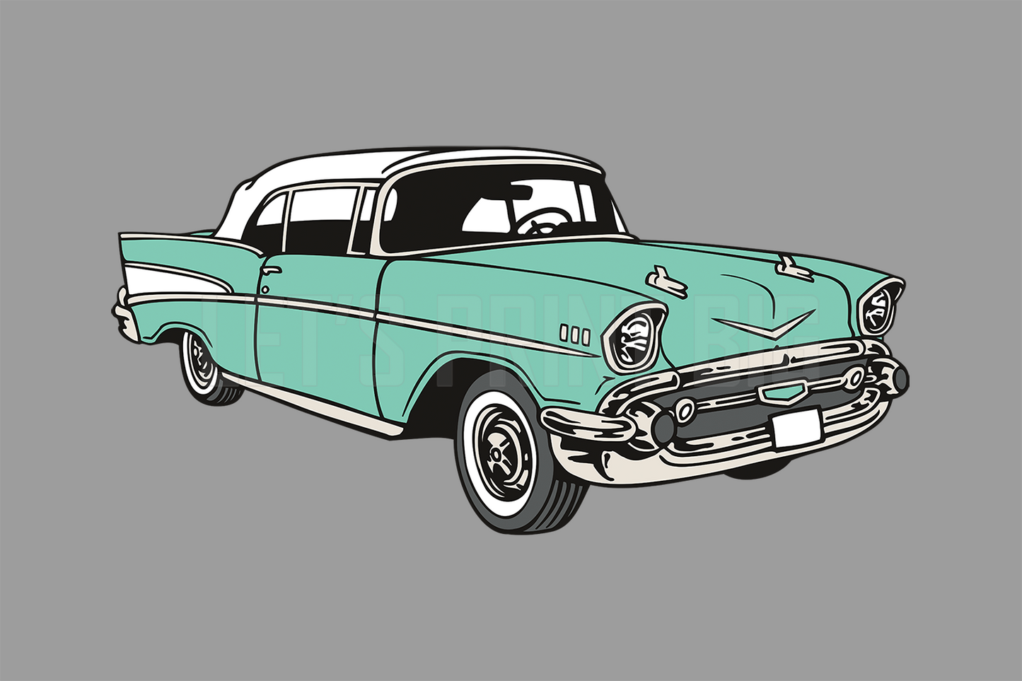 Car Art 1957 Old Car Wall Decals