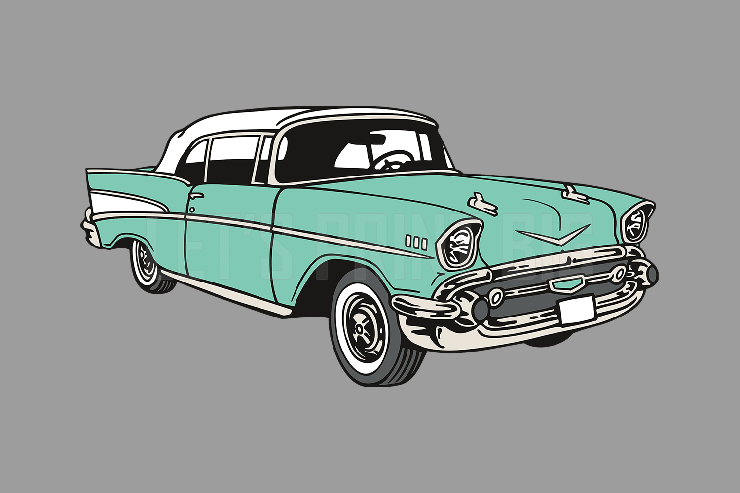 Car Art 1957 Old Car Wall Decals