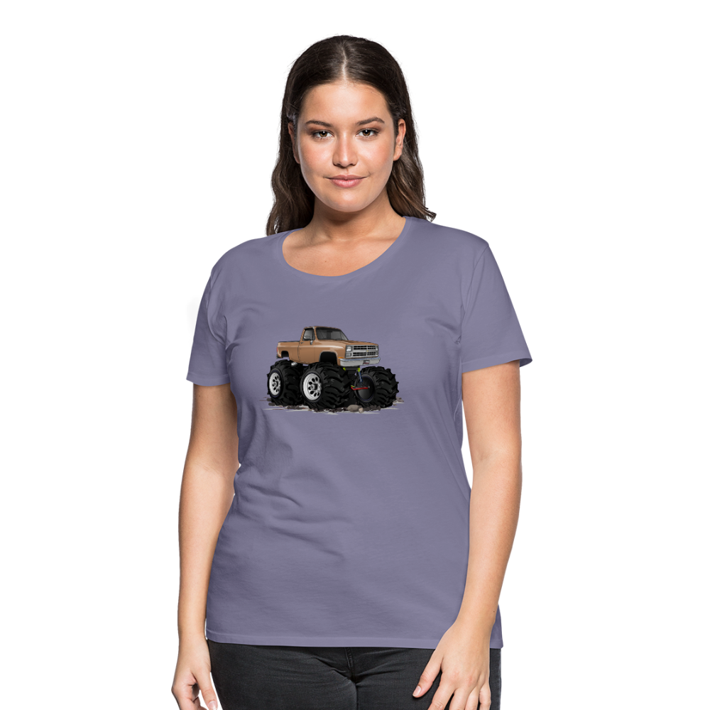 1986 Chevrolet 4x4 Pickup Truck Car Art Women’s Premium T-Shirt - washed violet