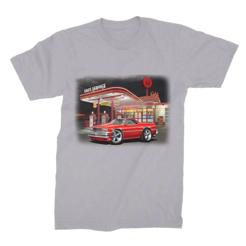 1978 El Camino Gas Station Route 66 Premium Jersey Men's T-Shirt