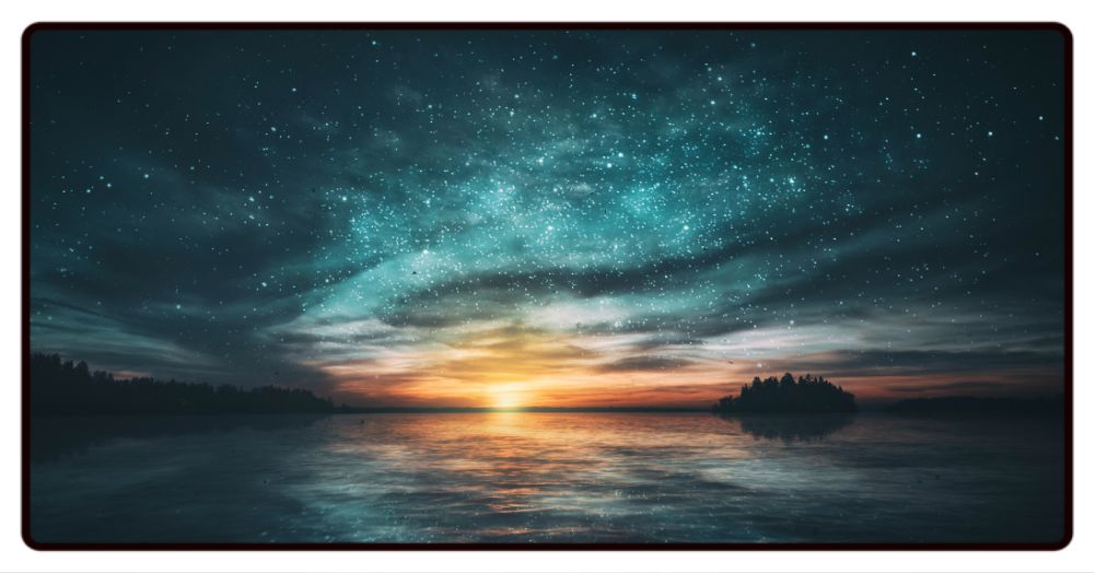 Starry Night Sunset Desk Mat