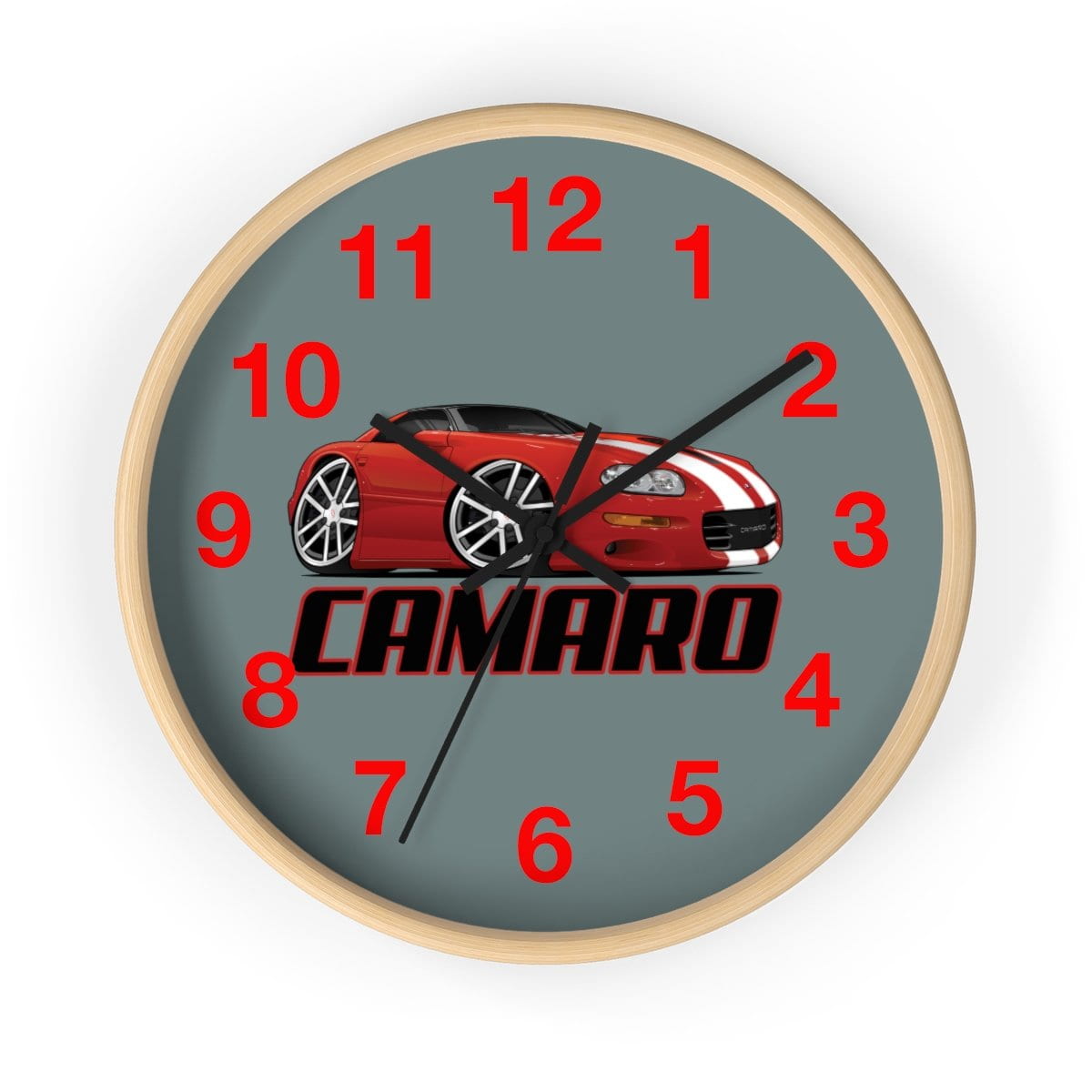 4th Generation Camaro Red White Stripes Wall clock