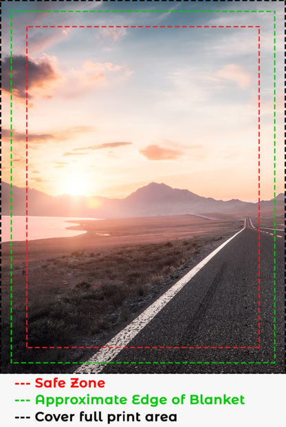 Lake and Road Sunset Blanket