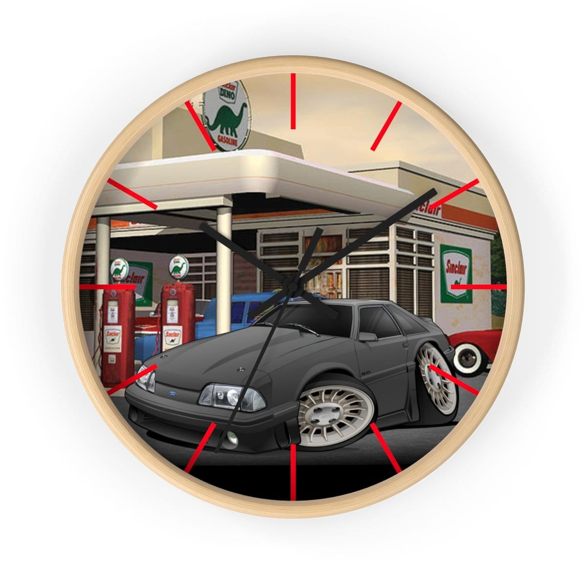Fox Body Mustang Gas Station Wall clock