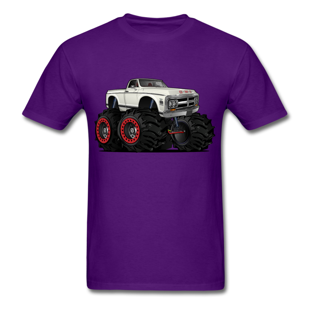 1972 GMC 4X4 Monster Pickup Truck Car Art Men's T-Shirt - purple