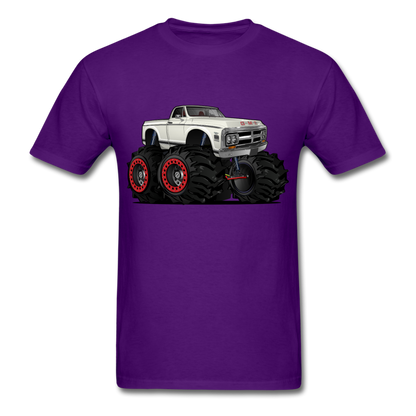 1972 GMC 4X4 Monster Pickup Truck Car Art Men's T-Shirt - purple
