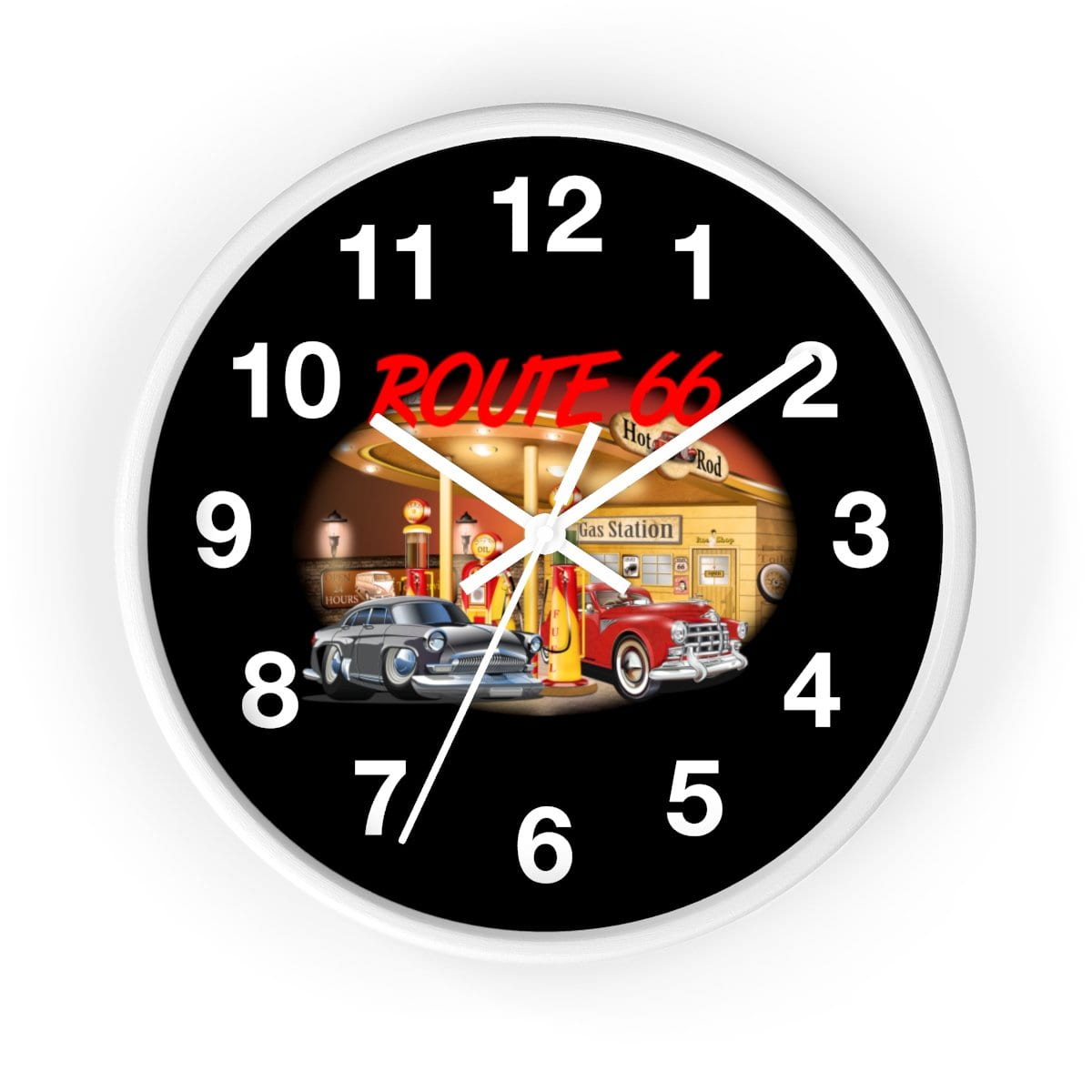 Numbered Route 66 Wall clock