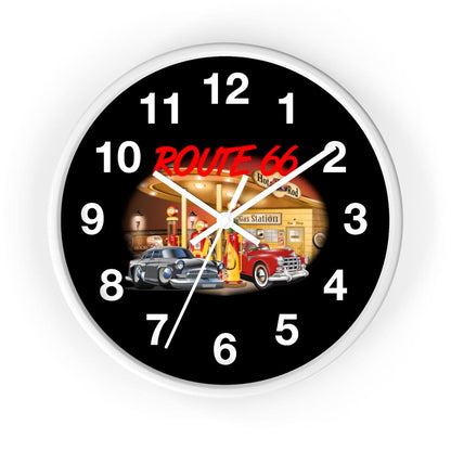 Numbered Route 66 Wall clock