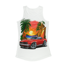1967 Camaro SS Margaritaville Beach Car Art Women Performance Tank Top