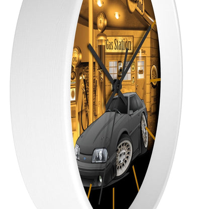 Fox Body Mustang Gas Station 3 Wall clock