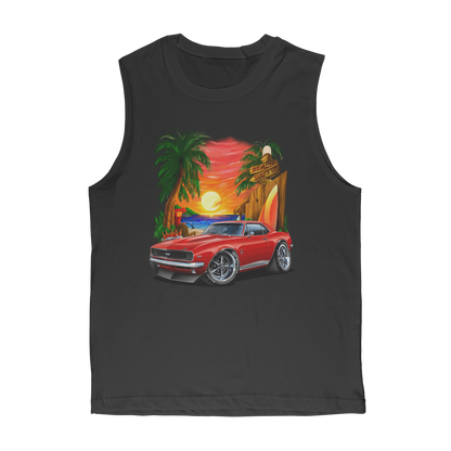 1967 Camaro SS Margaritaville Beach Car Art Premium Adult Muscle Top