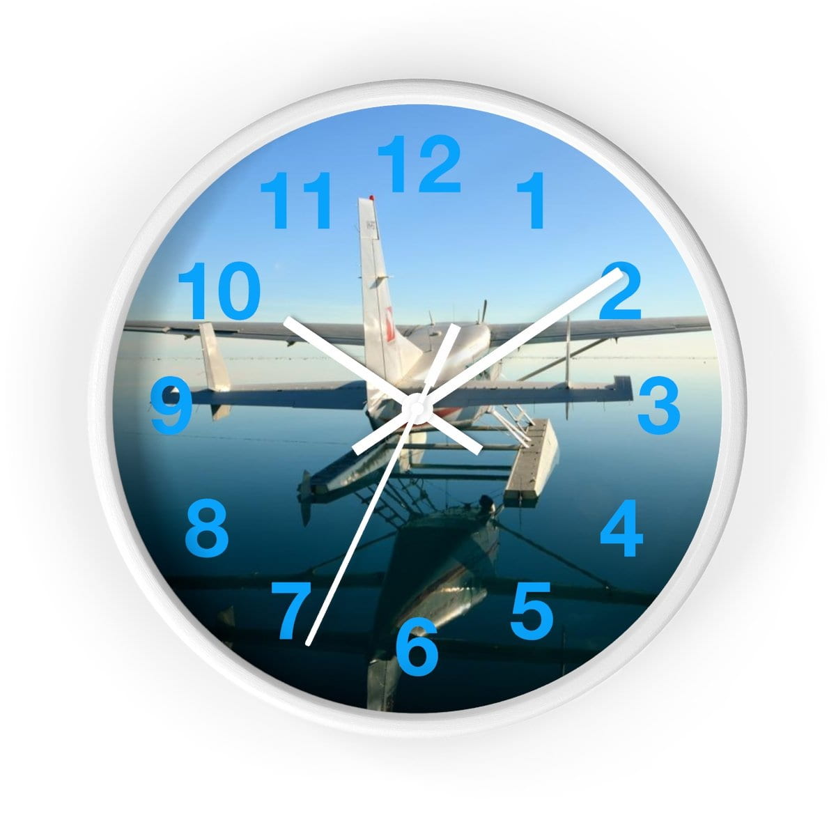 Seaplane Airplane on the Water Wall clock