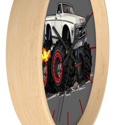 1972 GMC 4x4 Pickup Monster Truck with Rocks Car Art Wall clock